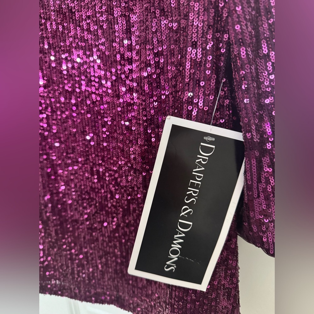 Alex Evenings Purple Sequin Top NWT - Picture 5 of 5